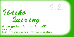 ildiko quiring business card